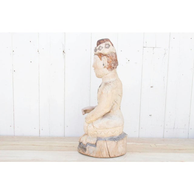 Antique White 19th Century Burmese Jeweled Buddha For Sale - Image 8 of 11