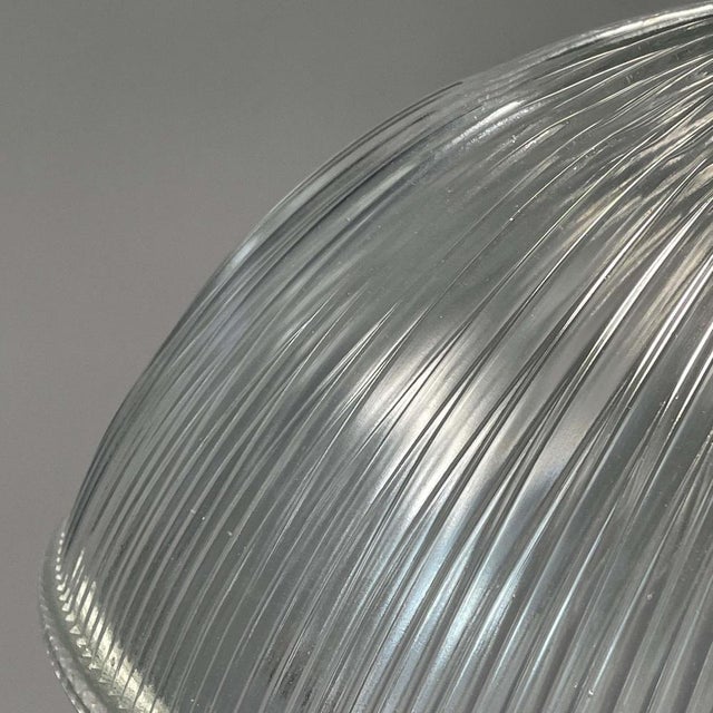 Art Deco Industrial Glass Pendant Lamp from Holophane, France, 1930s For Sale - Image 9 of 17