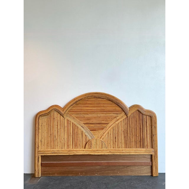 Tan Vintage Pencil Reed King Headboard For Sale - Image 8 of 12