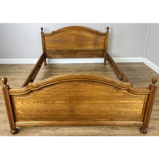 Vintage French Double Bed Frame with Carved Headboard For Sale - Image 13 of 13