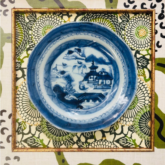 I have repurposed this lovely old piece of Canton ware into a custom created shadow box wall hanging using beautiful...