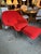 Eero Saarinen for Knoll Red Boucle Womb Chair and Ottoman For Sale - Image 9 of 10