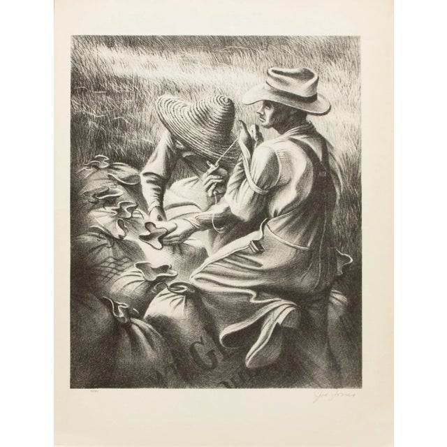 1939 After Joe Jones "Missouri Wheat Farmers", First Edition Period Offset Lithograph For Sale - Image 9 of 10