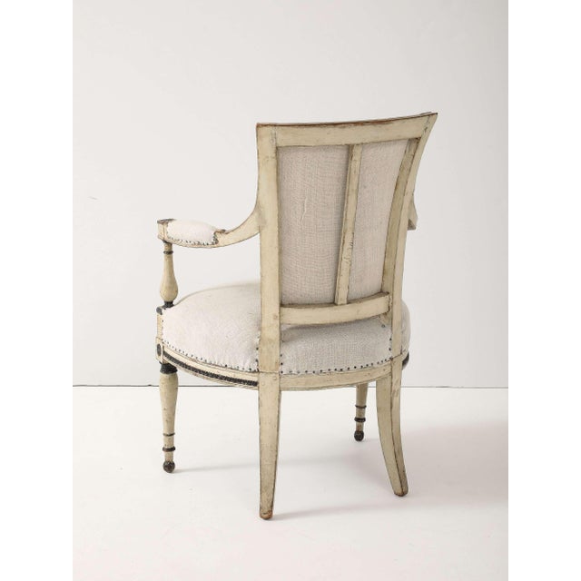 French Directoire Painted Fauteuils For Sale In New York - Image 6 of 6