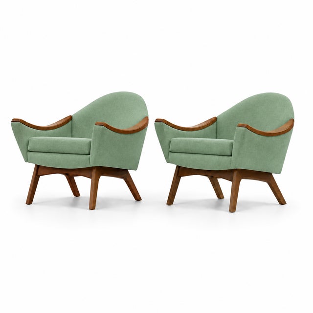 Pair of Mid Century Adrian Pearsall Lounge Chairs Model 1806-C for Craft Associates Upholstery is new, done for listing....