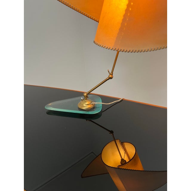 1960s Table Lamp in Glass and Vellum, 1960s For Sale - Image 5 of 7