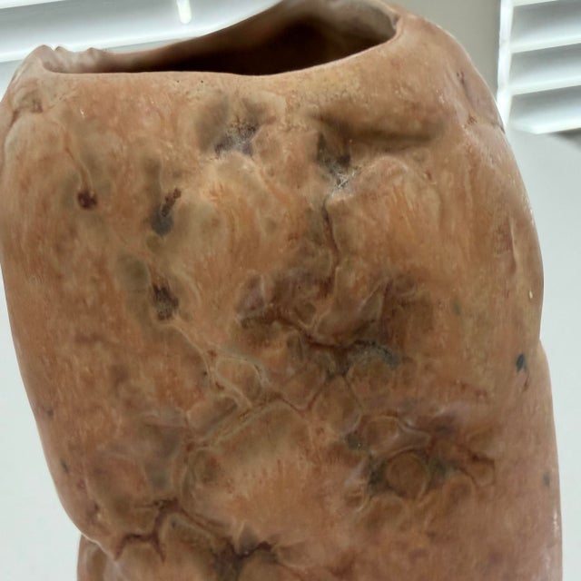 1980s Organic Chinese/Taiwanese Studio-Style Pottery Vase For Sale - Image 5 of 12