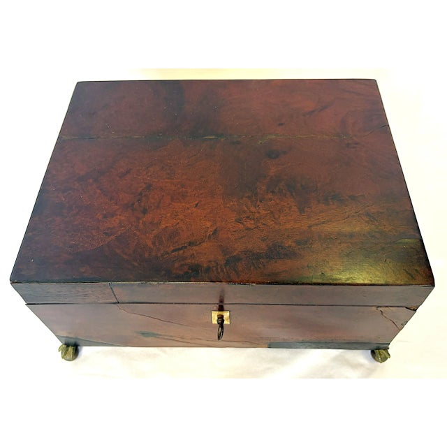 Early 1900's Mahogany Humidor Tobacco Storage Box For Sale - Image 4 of 16