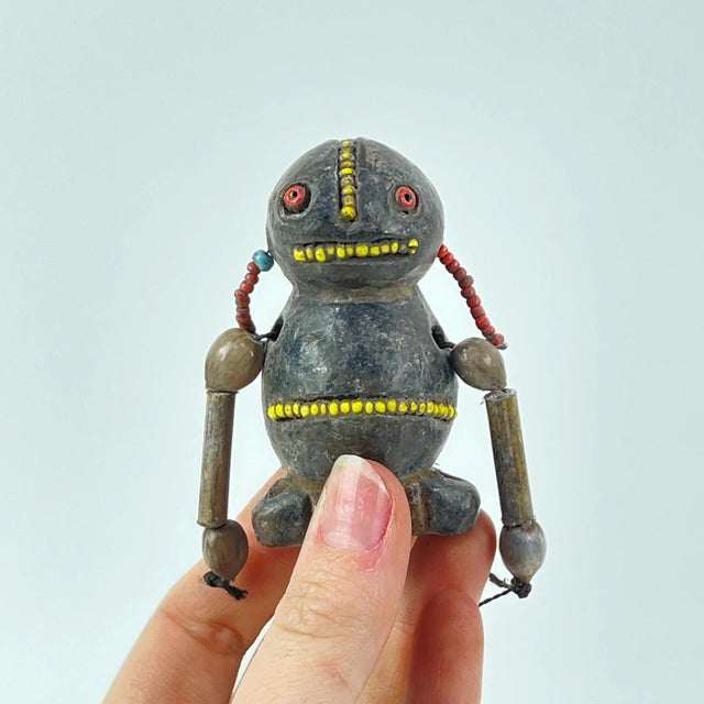 Black Early 20th Century Tikar Clay House God 2inch Cameroon For Sale - Image 8 of 9