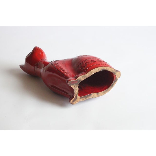 Red Ceramic Cat by Aldo Londi for Bitossi, Italy, 1960s For Sale - Image 9 of 18