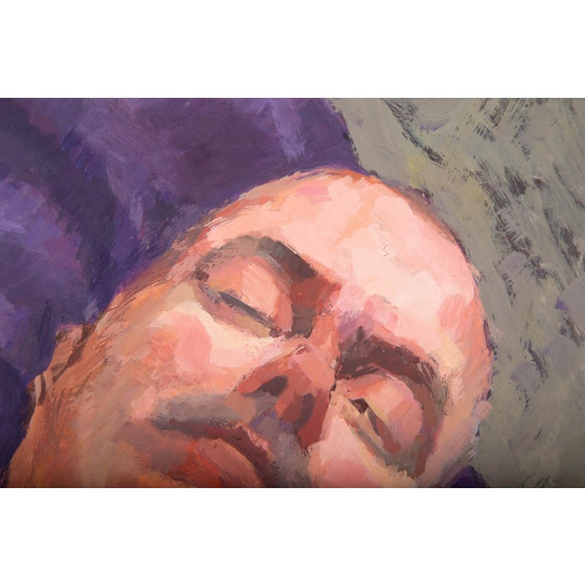 Original Oil Portrait Painting of a Man, “Sleeping Face” For Sale - Image 4 of 6
