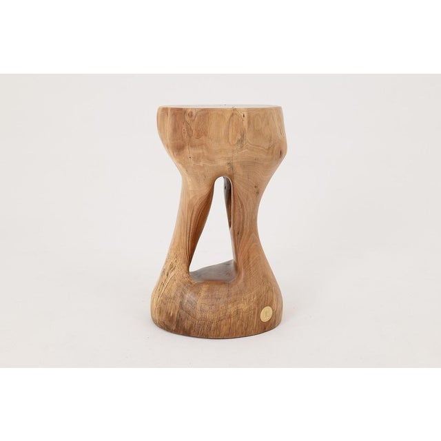 Gold Sculptural Side Table in Walnut by Logniture For Sale - Image 8 of 16