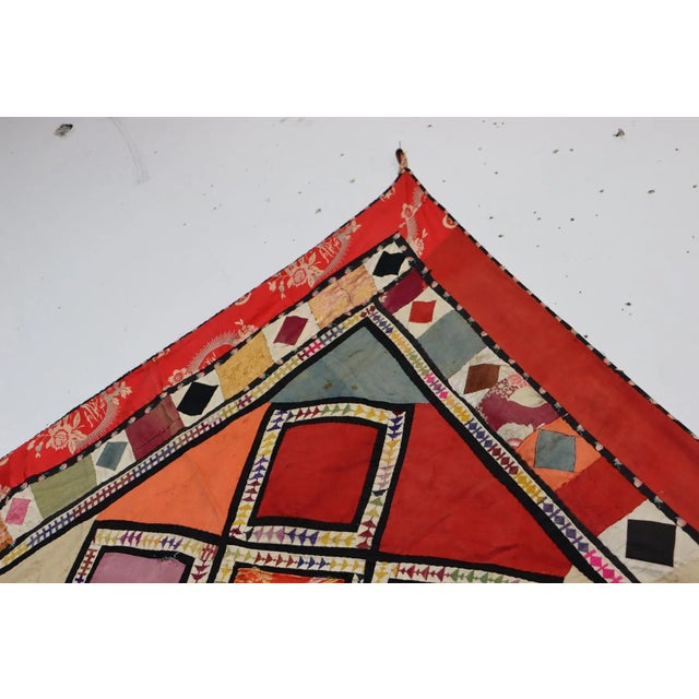 Vintage Embroidered Uzbek Wall HungTapestry, 1920s For Sale - Image 6 of 11