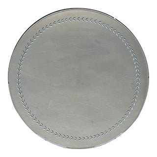 1940s Art Deco Round Wheel Cut Mirror, Backed With Board For Sale