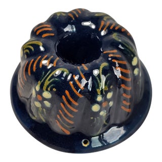 19th Century French Alsatian Glazed Kouglof Bundt Cake Mold For Sale