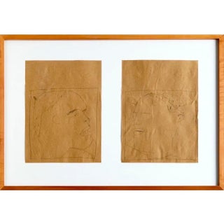 James Brown, Nuba 1981 Graphite Drawing on Brown Paper James Brown Galerie Bernd Kluser, 1981 For Sale