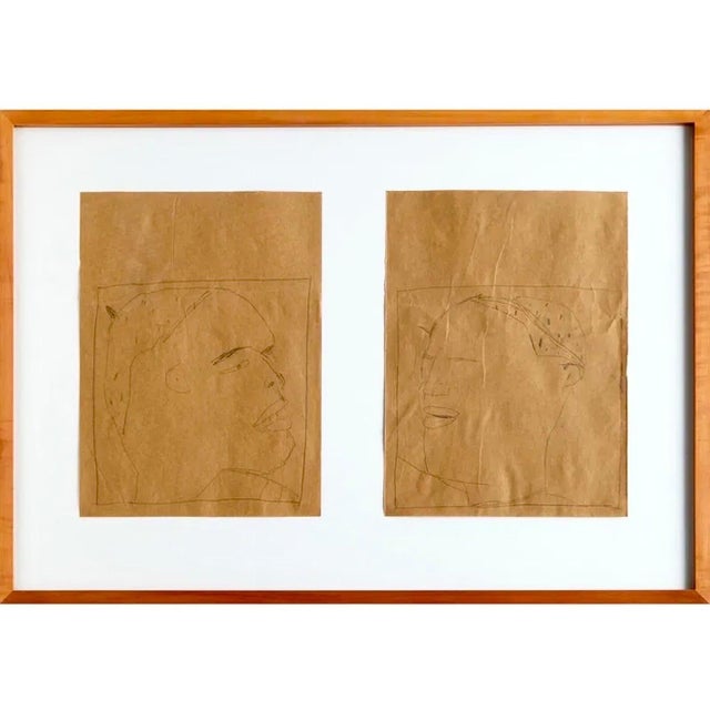 James Brown, Nuba 1981 Graphite Drawing on Brown Paper James Brown Galerie Bernd Kluser, 1981 For Sale