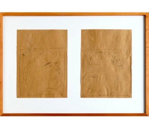 James Brown, Nuba 1981 Graphite Drawing on Brown Paper James Brown Galerie Bernd Kluser, 1981