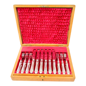 1900s Dixon Fruit Set in Original Case Circa 1900 - 24 Pieces