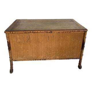 19th-Century English Tortoise Bamboo Chest For Sale