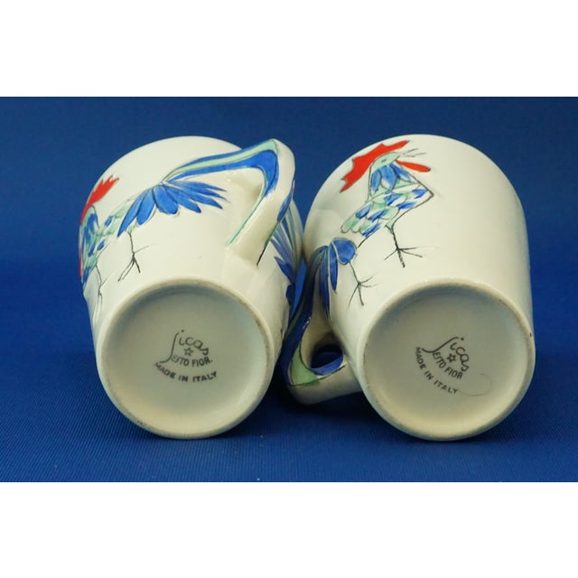 Ceramic Cups with Bas-Relief Roosters from Sicas, Sesto Fiorentino, Italy, 1940s, Set of 2 For Sale - Image 16 of 17