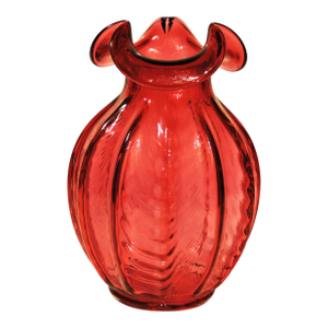 Vintage Fenton Art Glass Country Cranberry Flower Vase
