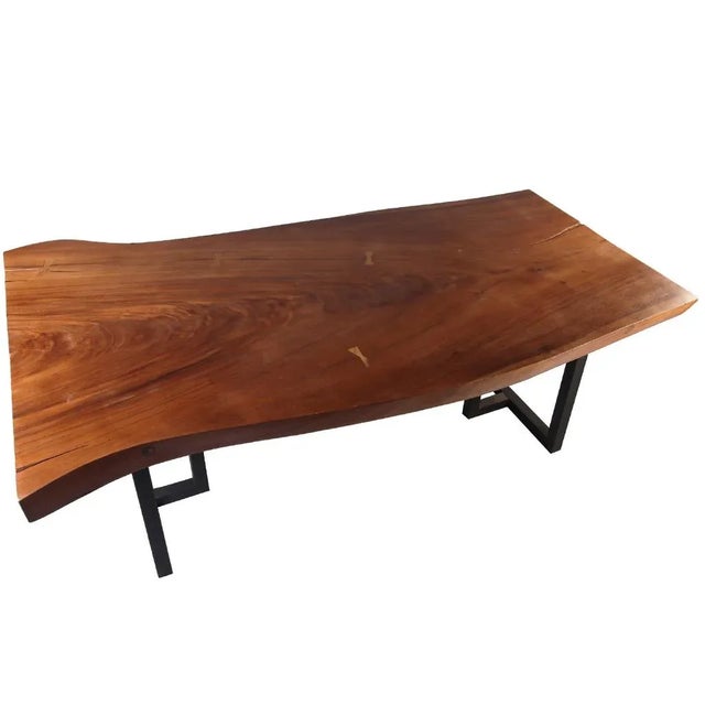 Wood Organic Modern Living Edge Dining Table For Sale - Image 7 of 7