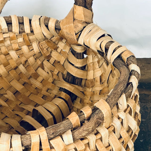 Large Hand Woven Gathering Basket by Alvin Wood (1923 - 2005) For Sale - Image 11 of 12