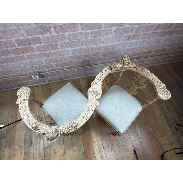 Baroque 19th Century Italian Renaissance Venetian Tête-À-Tête Courting Bench W/ Cherubs For Sale - Image 3 of 18