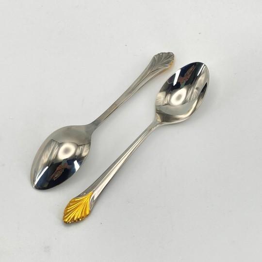Yamazaki "Monique Gold" Gold Accent Stainless Flatware Set - 61 Pieces (Service for 12 With Storage Case) Vintage 1980's/1990's For Sale - Image 13 of 18