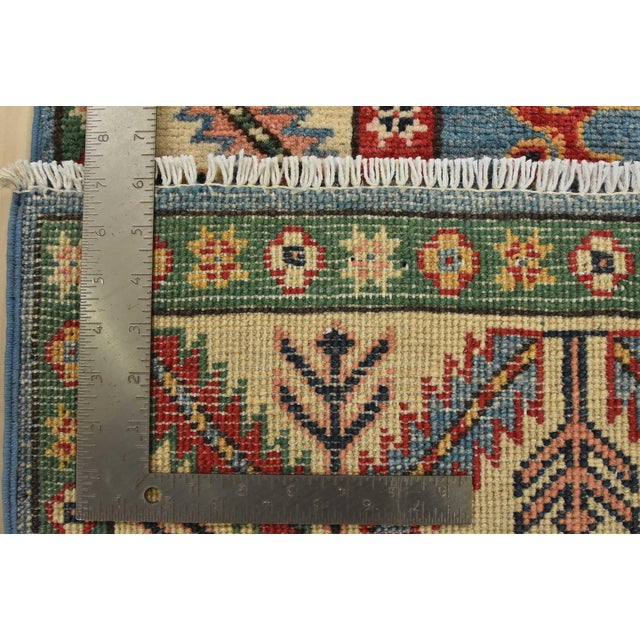 Kazak Runner 2’9” X 10′ Blue Wool Tribal Hand-Knotted Oriental Rug For Sale - Image 13 of 13