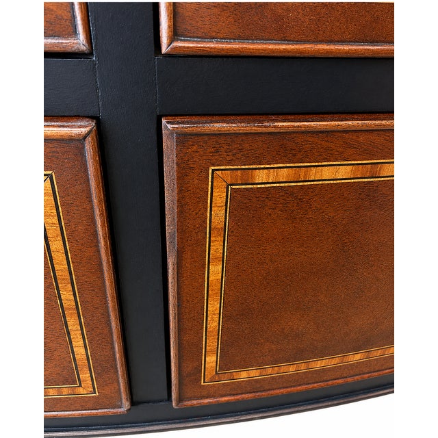 Vintage Heritage Henredon Serpentine Dresser With Inlaid Mahogany Drawers For Sale - Image 11 of 12