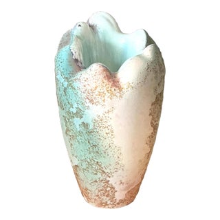 Vintage Boho Textured Vase After Tony Evans For Sale