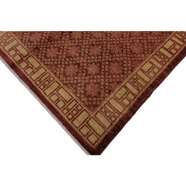 Contemporary 1980s Shabby Chic Vintage Ziegler Red Wool Rug - 5′11″ × 8′4″ For Sale - Image 3 of 9