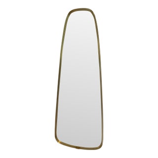 Vintage Mid-Century Modern Organic Brass Teardrop Wall Mirror, 1970s For Sale