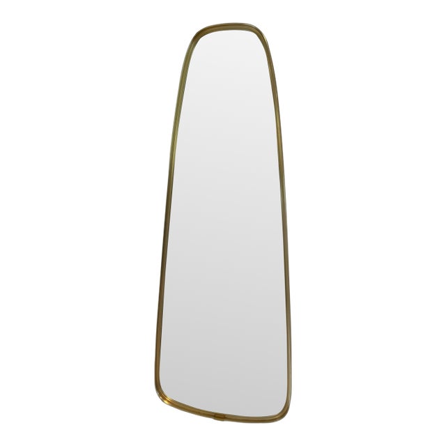 Vintage Mid-Century Modern Organic Brass Teardrop Wall Mirror, 1970s For Sale