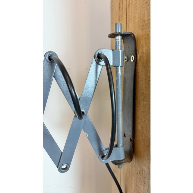 Vintage Industrial Soviet Scissor Wall Lamp in Black, 1960s For Sale - Image 6 of 18