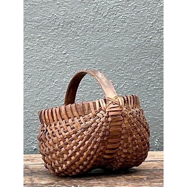 Vintage Shaker Style Woven Basket For Sale - Image 4 of 12