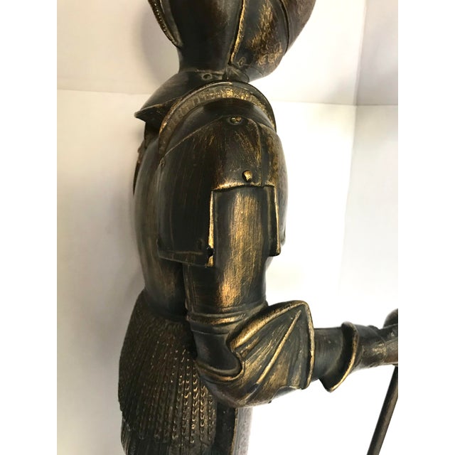 Paint Vintage Knight in Full Armor Table Lamp For Sale - Image 7 of 10