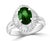1.8 Carat Oval Tsavorite and 1.0 Carat Diamond Ring in Platinum Estate Size 6 For Sale - Image 11 of 18