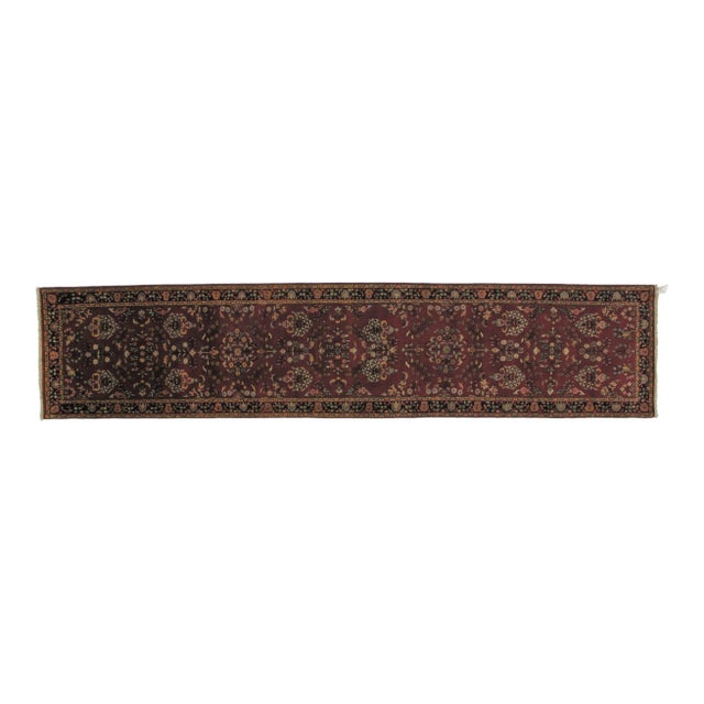 Indo Sarouk Runner Rug - 2′7″ × 12′ For Sale
