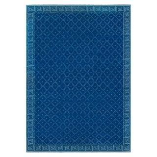 Contemporary Indian Dhurrie Blue Flat-Weave Rug by Doris Leslie Blau For Sale