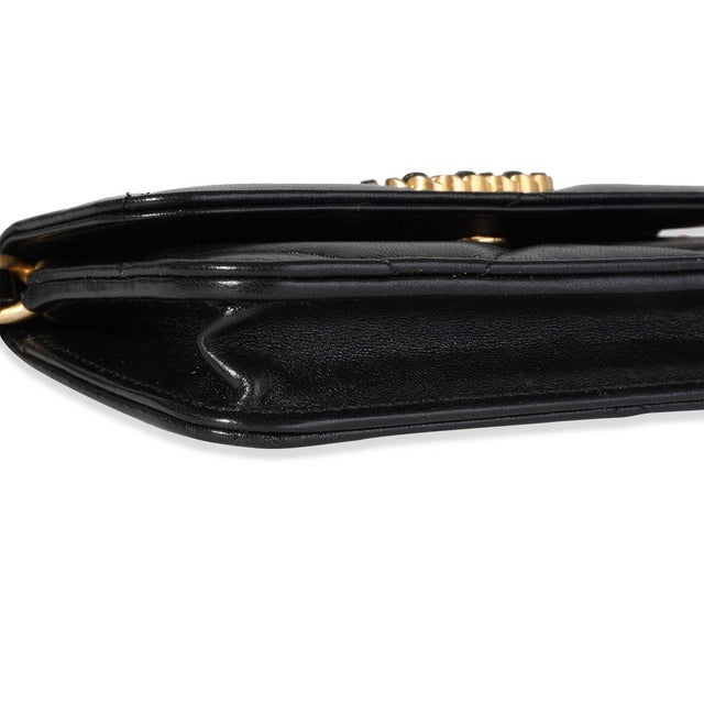 Animal Skin Black Quilted Lambskin Chanel 19 Mini Coin Purse With Chain For Sale - Image 7 of 8