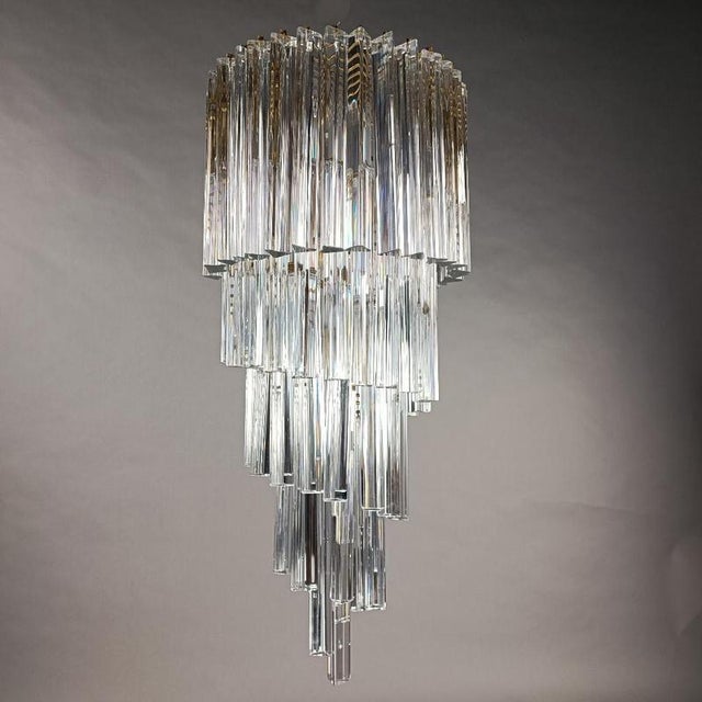 Crystal Glas Trilobo Spiral Chandelier from Venini, 1960s For Sale - Image 16 of 16
