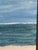 Contemporary abstract acrylic on canvas Sunny Isles Beach by Elia in antique gold tone frame.