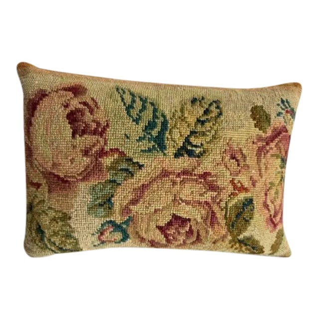 1850 English Needlework Pillow For Sale