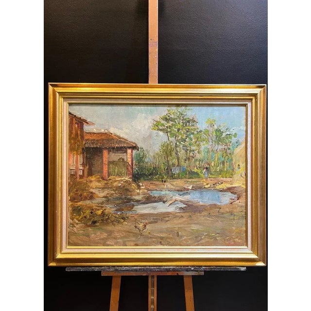 Unknown Artist, The Farm, Oil on Canvas For Sale - Image 9 of 13