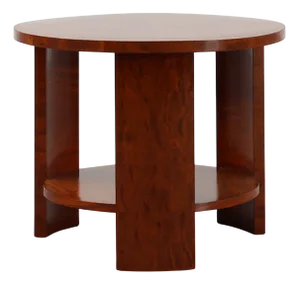 Art Deco Round Coffee Table in Burl Veneer, France, 1920s