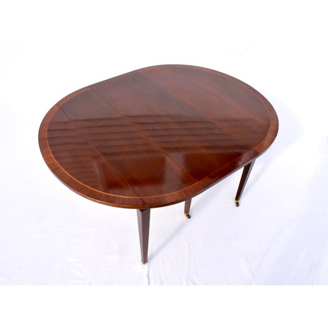 Brown Mahogany Dining Table With Drop Leaf Option by Baker Furniture For Sale - Image 8 of 18
