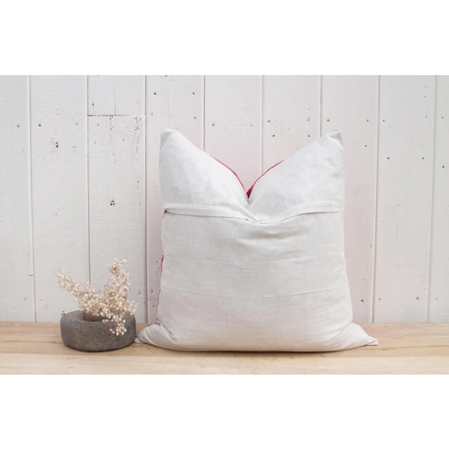 Aliva Antique Mashru Tribal Square Pillow For Sale - Image 4 of 7